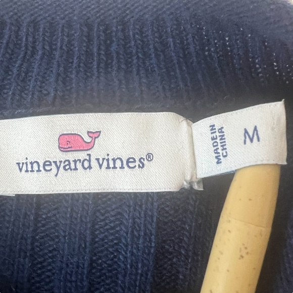 Vineyard Vines Mock Neck Striped Sweater Dress Sz Med Wool Blend Nautical Preppy - Picture 5 of 10